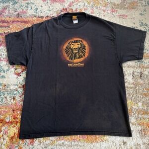 Y2K The Lion King Broadway Musical Shirt Mens XL Black Graphic Tee Disney